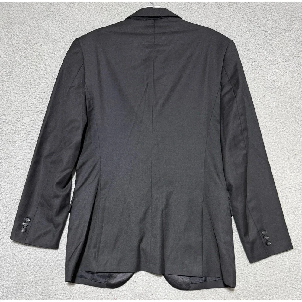 J Crew Thompson Black Wool Blend 2 button Suit Jacket Blazer Mens 40R